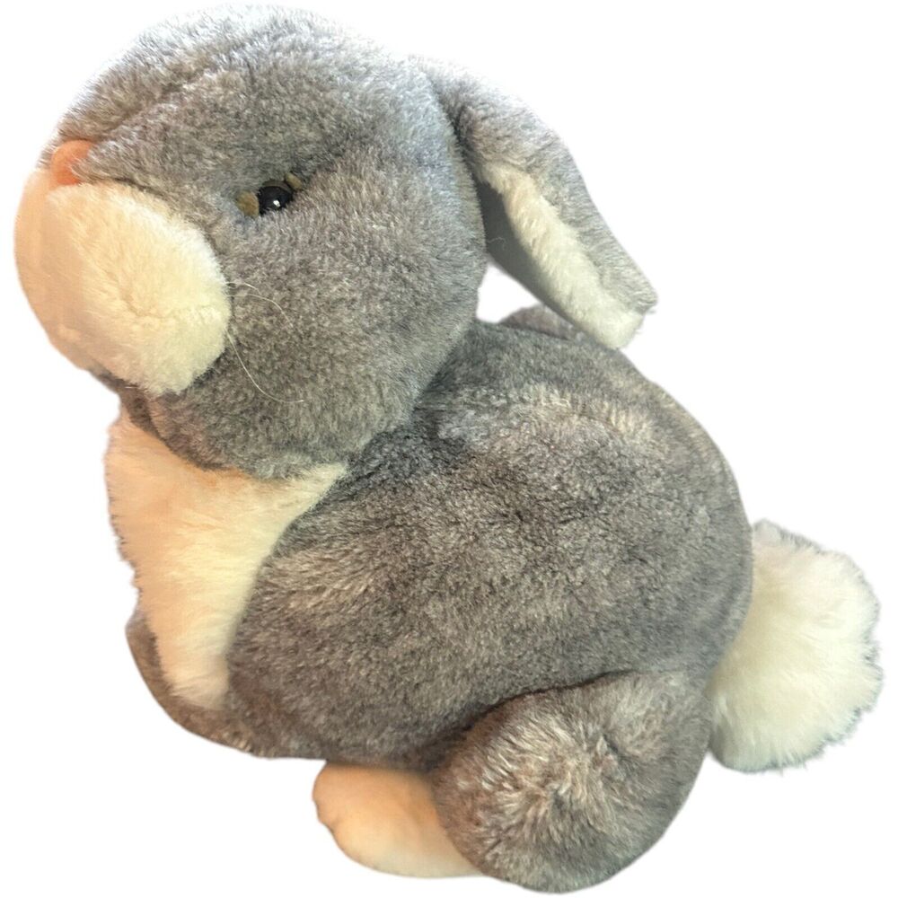 DAKIN 1985 Playful Pals Mervyns Bunny Rabbit Plush 14" Realistic Grey Stuffed